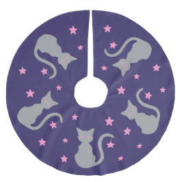 Grått Cat Träd Skirt Julgransmatta Borstad Polyester