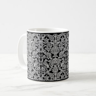 Grått Cats och Krona Damaskkaffe Mugg