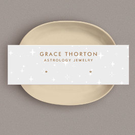 Grått Celestial Stars Stud Earring Visning Card Mini Visitkort