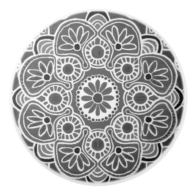 Grått Ceramic Drag-knopp Knopp (Framsidan)