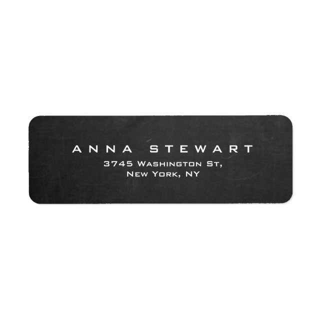 Grått Chalkboard Professionell Modern Personal Returadress Etikett (Framsidan)