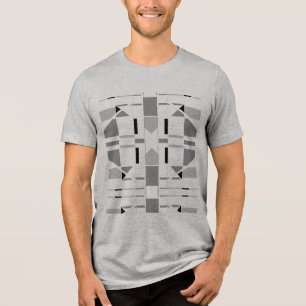 Grått Charcol Black Geometric Southwest MCM-utseen T Shirt