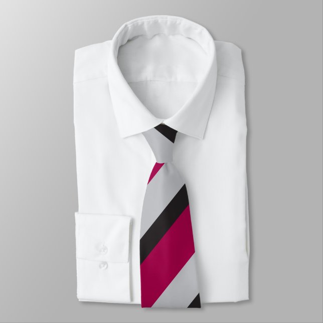 Grått Charcol & Deep Raspberry Regimental Rand Slips (Bunden)