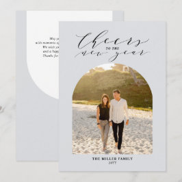 Grått Cheers till nyårsafton Photo Hälsning Julkort