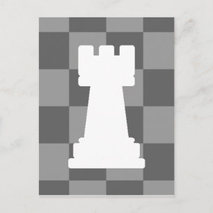 Grått chessboard Rook Vykort