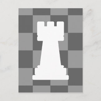 Grått chessboard Rook Vykort