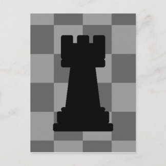 Grått chessboard Rook Vykort