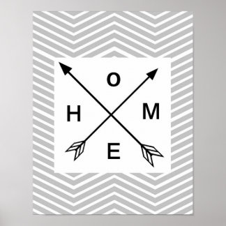 Grått Chevron Home Decor Art Poster minimalistisk