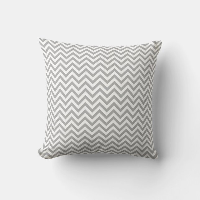 Grått Chevron Kudde (Framsida)