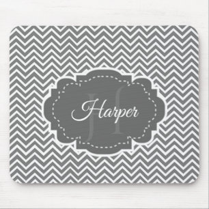 Grått Chevron Personlig Mouse Pad Musmatta