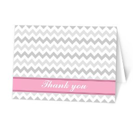 Grått Chevron Rosa anpassad Tacksamhetskort Tack Kort