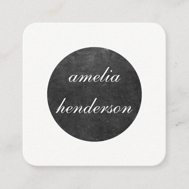 grått chic struktur geometrisk fyrkantigt visitkort (Framsida)