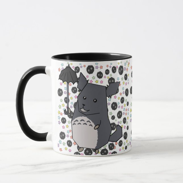 Grått Chinchilla Pastel Candy Stars Mugg (Vänster)