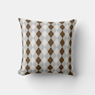 Grått & CHOCOLATE BROWN Diamonds ARGYLE Mönster Kudde