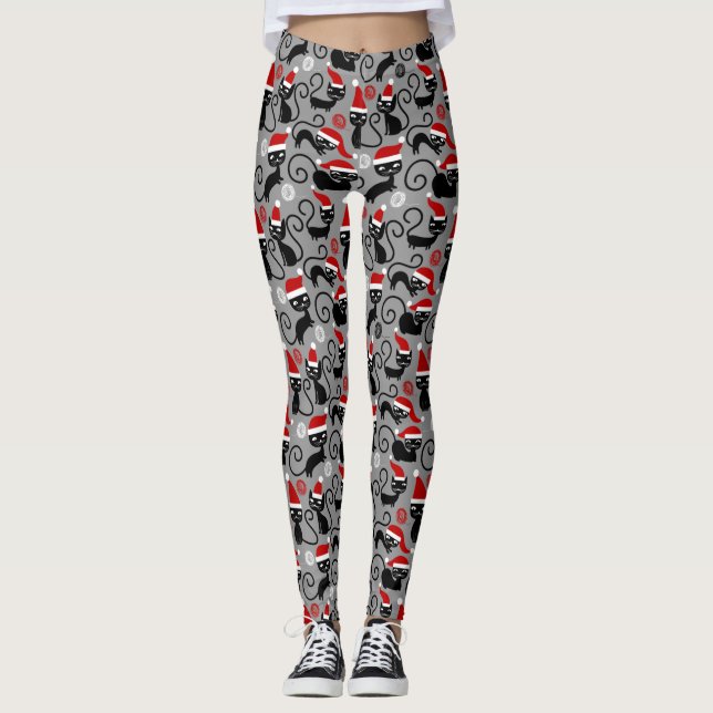 grått christmas Tomkatter Leggings (Framsida)