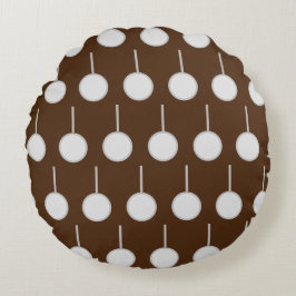 Grått Circles Round Pillow Rund Kudde