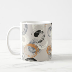 Grått Circles: Simple Seamless Mönster Kaffemugg