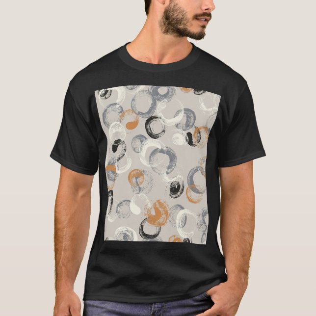 Grått Circles: Simple Seamless Mönster T Shirt (Framsida)