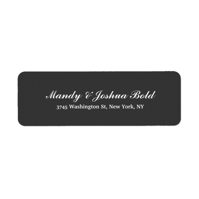 Grått Classical Kreativ Push Script Family Returadress Etikett (Framsidan)