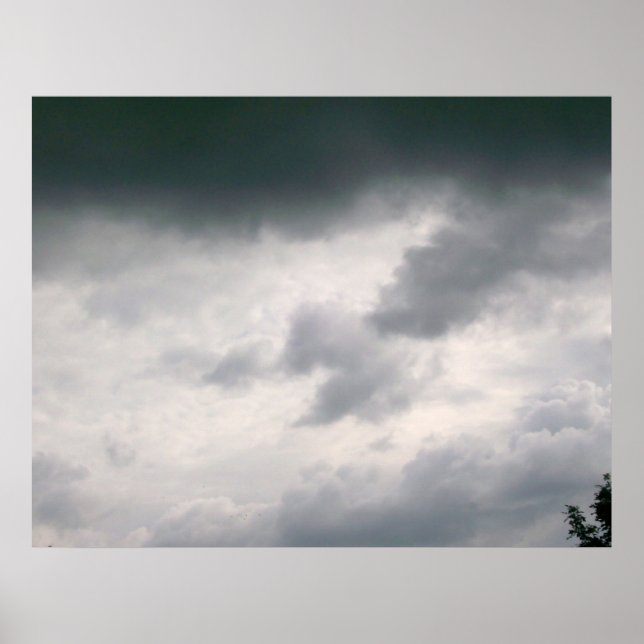 Grått Clouds Poster (Framsidan)