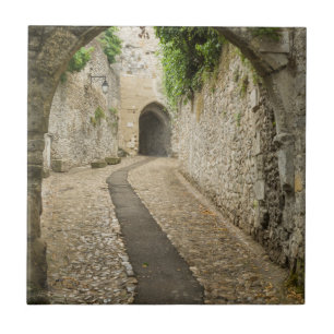 Grått Cobblestone street, Frankrike Kakelplatta