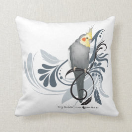 Grått Cockatiel Kudde