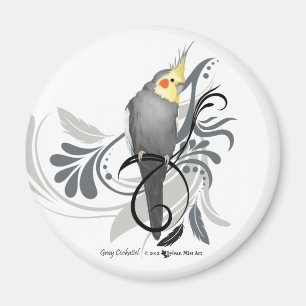 Grått Cockatiel Magnet