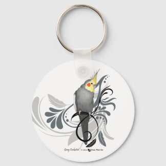 Grått Cockatiel Nyckelring