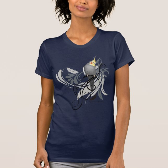 Grått Cockatiel Tee Shirt (Framsida)