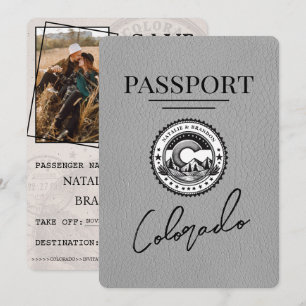 Grått Colorado Passport Spara datum Datumet