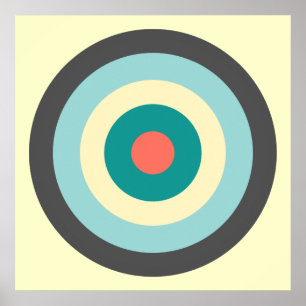 Grått Combination Bullseye av Shirley Taylor Poster