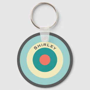 Grått Combination Bullseye by Shirley Taylor Nyckelring