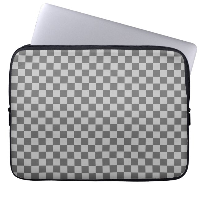 Grått Combination Checkerboard by Shirley Taylor Laptop Fodral (Framsidan)