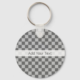 Grått Combination Checkerboard by Shirley Taylor Nyckelring