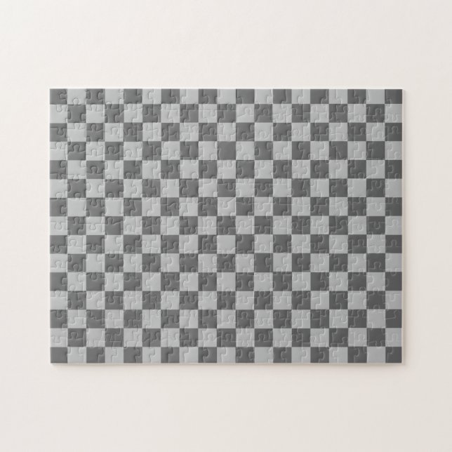 Grått Combination Checkerboard by Shirley Taylor Pussel (Horisontell)