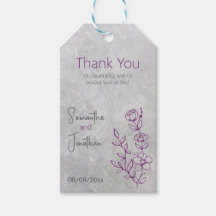 Grått Concreand och Lila Bröllop Gift Märkre