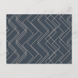 Grått, coola, modernt, trendig, unikt zigzag linje vykort