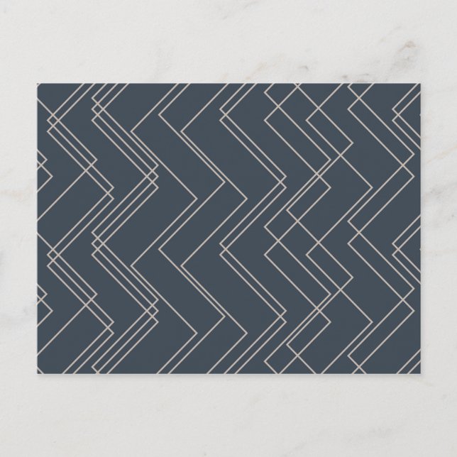 Grått, coola, modernt, trendig, unikt zigzag linje vykort (Framsida)
