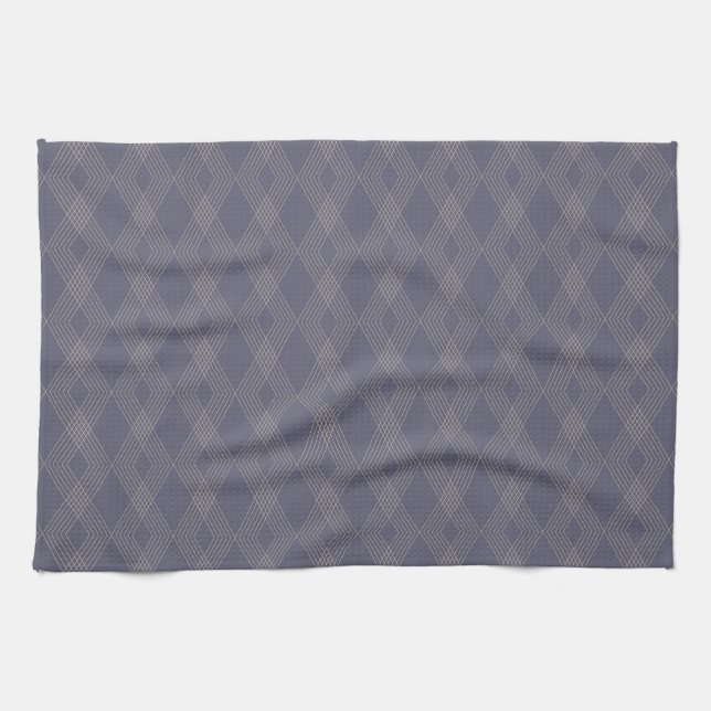 Grått, coola, trendig, enkel, modern zig zag mönst kökshandduk (Horisontell)