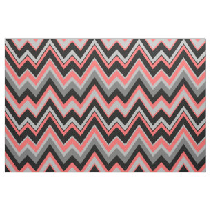 Grått & Coral Chevron Zigzag Seamless Mönster Tyg