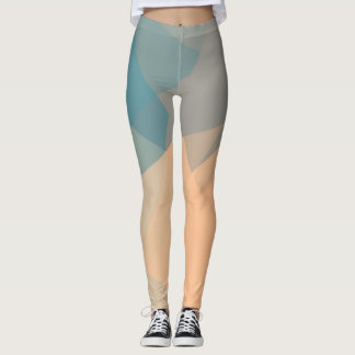 Grått Cream Modern Geometric Mönster Leggings