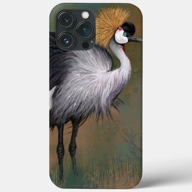 Grått Crowned Crane Bird (Baksida)