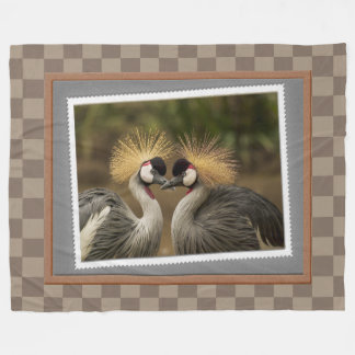 Grått Crowned Crane Bird Photography Print Fleecefilt