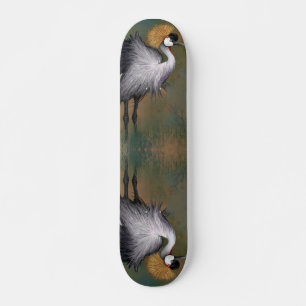Grått Crowned Crane Bird Skateboard