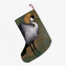 Grått Crowned Crane-julklapp Liten Julstrumpa