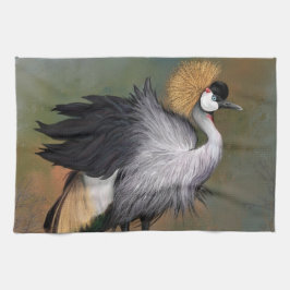Grått Crowned Crane Kitchen Towel Kökshandduk