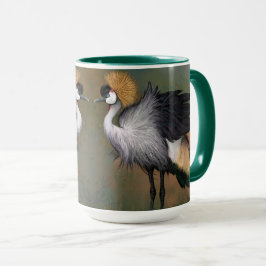 Grått Crowned Crane Mugg Fackfåglar