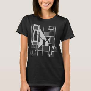 Grått Cubist Geometric MCM-inspirerad Abstrakt Art T Shirt