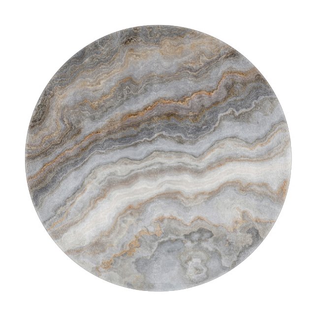 Grått Curly Marble: Golden Veins (Framsidan)
