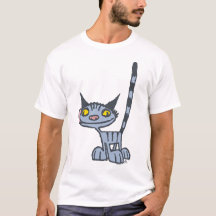 Grått Cute och Coola Kattunge tecknad T-shirt